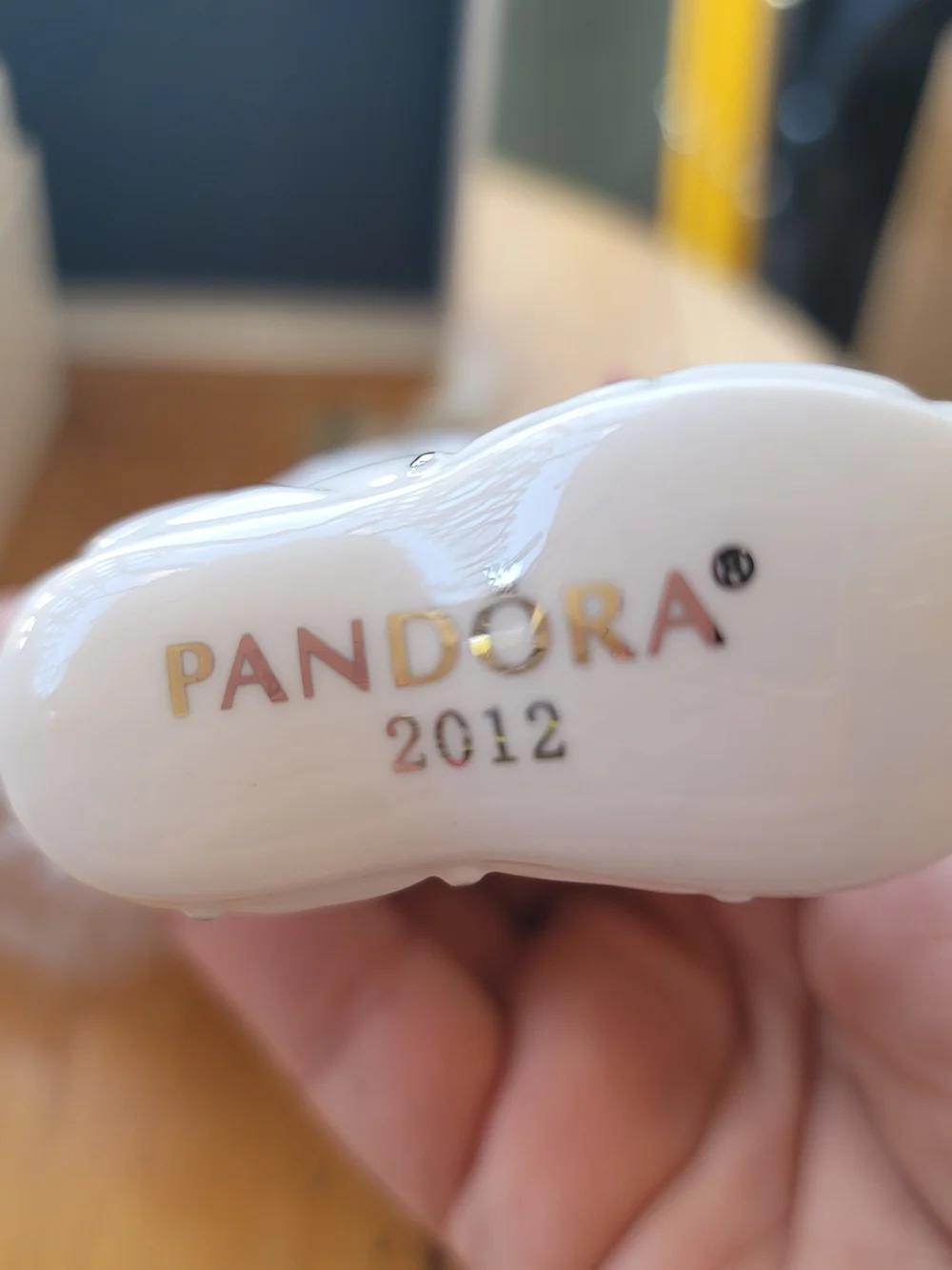 Pandora 2012 Limited Edition Porcelain White Quilted Stocking Ornament. Boxed